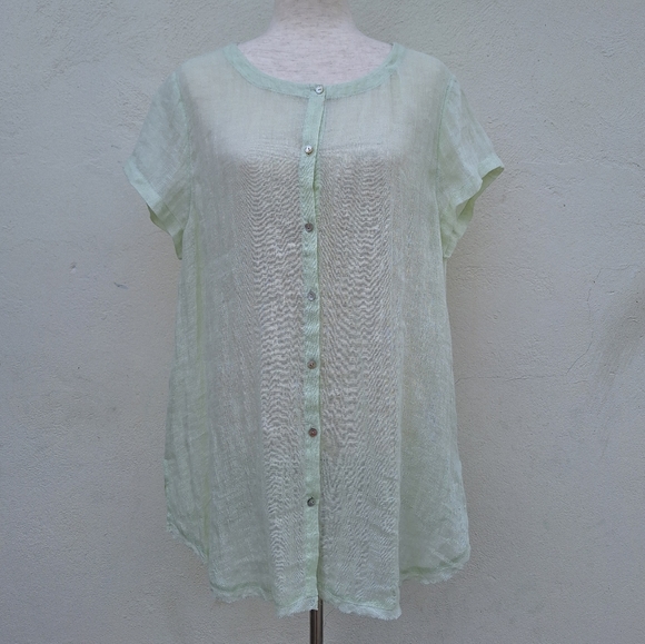 Eileen Fisher Organic Linen Gauze Tunic Top - Picture 2 of 8